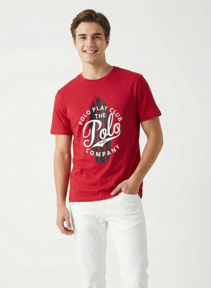 لعب البولو Boys Graphic T-shirt -RED